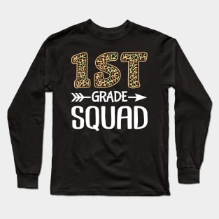 1St Grade Squad Leopard First Grade Eacher Student Long Sleeve T-Shirt